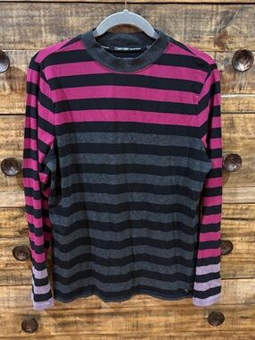 Calvin‎ Klein Performance Striped Long-Sleeve Shirt
